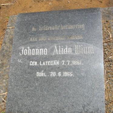WIUM Johanna Alida nee LATEGAN 1881-1965