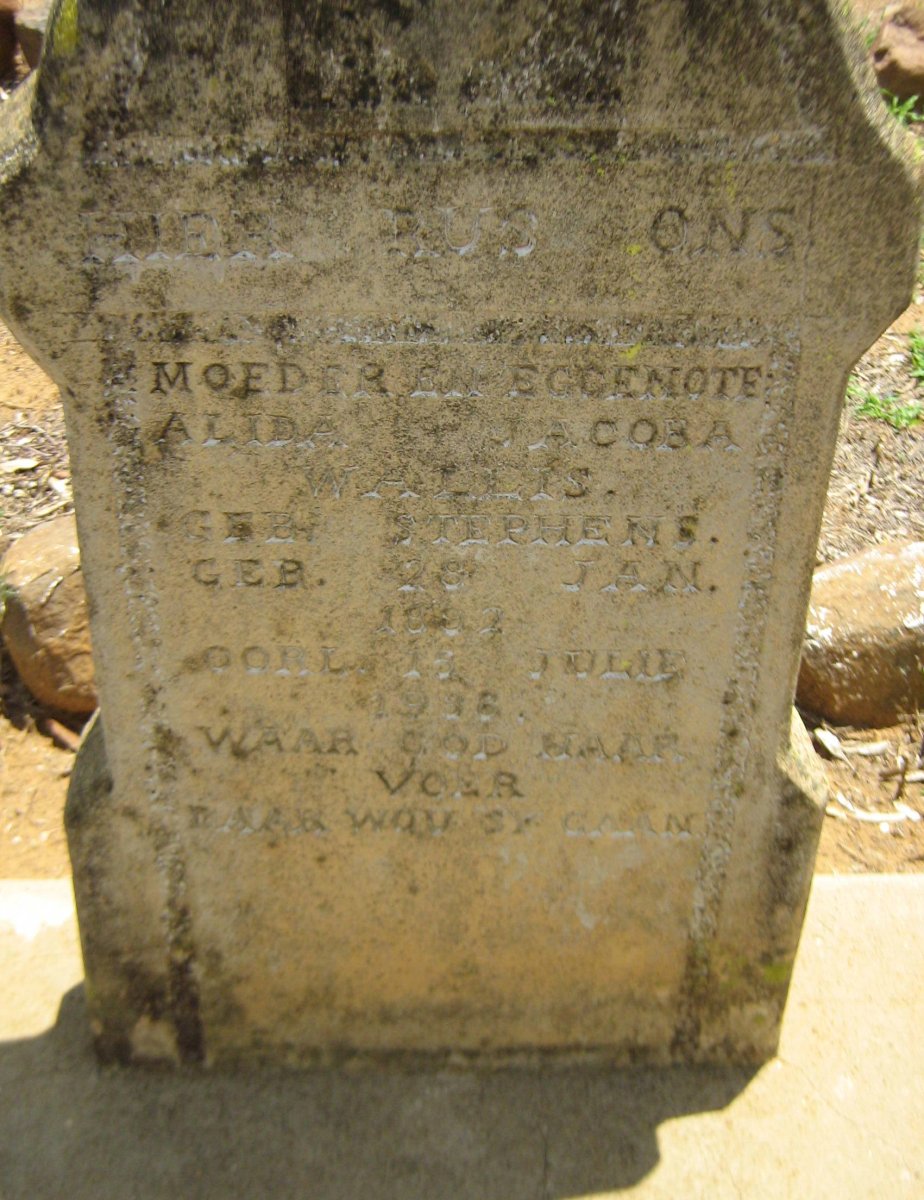 WALLIS Alida Jacoba nee STEPHENS 1892-1936