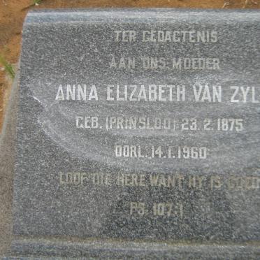 ZYL Anna Elizabeth, van nee PRINSLOO 1875-1960