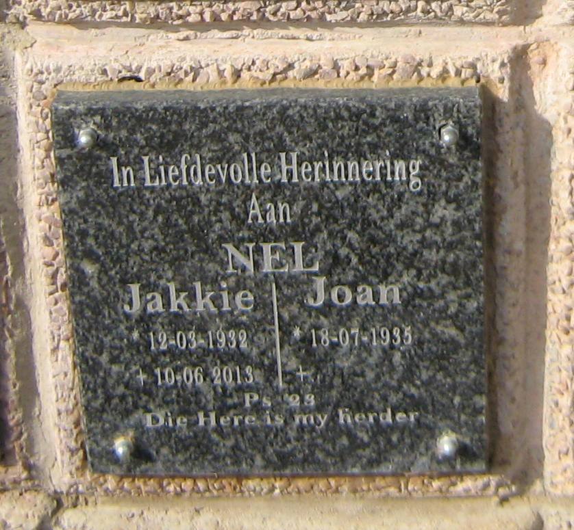 NEL Jakkie 1932-2013 &amp; Joan 1935-
