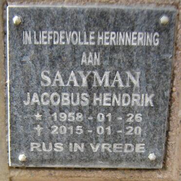 SAAYMAN Jacobus Hendrik 1958-2015