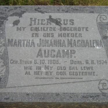 AUCAMP Martha Johanna Magdalena 1905-1974