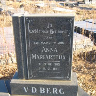 BERG Anna Margaretha, v.d. 1903-1992