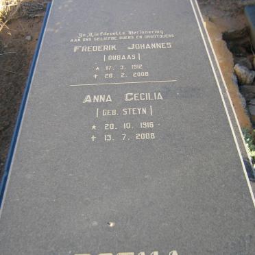 BOTMA Frederik Johannes 1912-2008 &amp; Anna Cecilia STEYN 1916-2008