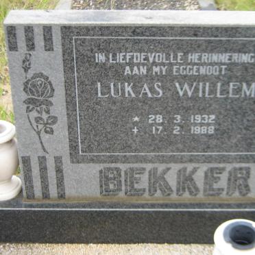 BEKKER Lukas Willem 1932-1988