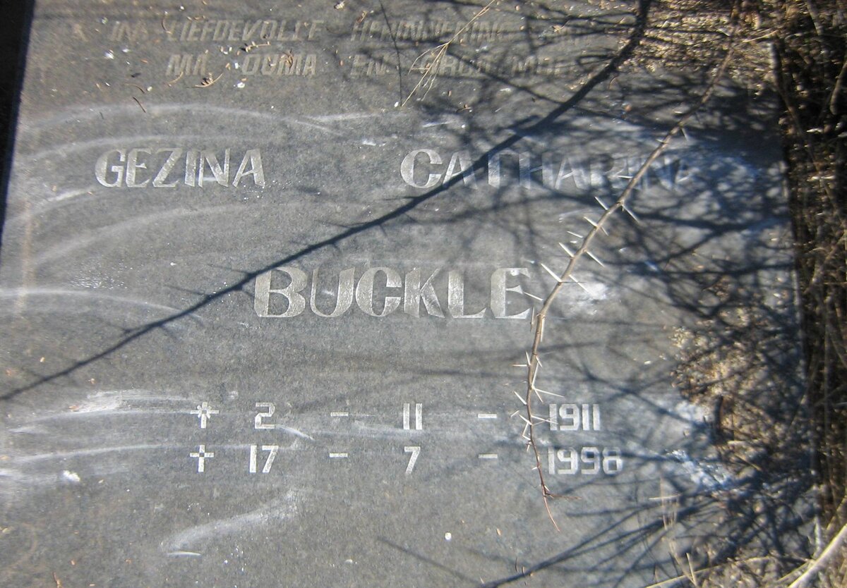BUCKLE Gezina Catharina 1911-1998