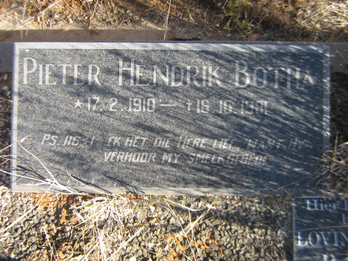 BOTHA Pieter Hendrik 1910-1981