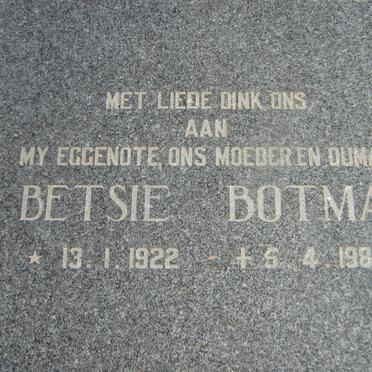 BOTMA Betsie 1922-1988