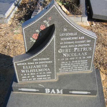 BAM Gert Petrus Nicolaas 1919-1999 &amp; Elizabeth Wilhelmina 1924-2003