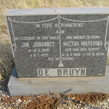 BRUYN Jan Johannes, de 1898-1972 &amp; Mietha Marthina VAN DER SCHYFF 1906-1974