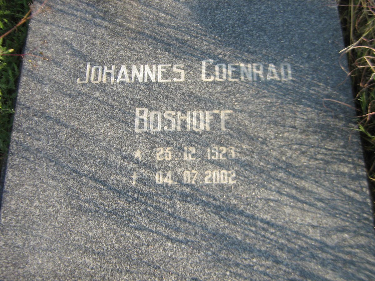 BOSHOFF Johannes Coenrad 1923-2002