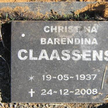 CLAASSENS Arrie Willem 1928-2007 &amp; Christina Barendina 1937-2008