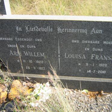 CLAASSENS Arie Willem 1922-1977 &amp; Louisa Fransina 1928-2010