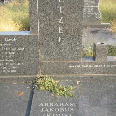 COETZEE Jasper Lodewickus 1920-1970 &amp; Aletta Francina 1922-1999