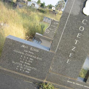 COETZEE Jasper Lodewickus 1920-1970 &amp; Aletta Francina 1922-1999