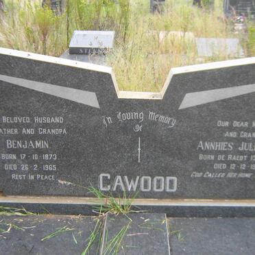 CAWOOD Benjamin 1873-1965 &amp; Annhies Julliette DE RAEDT 1887-1965