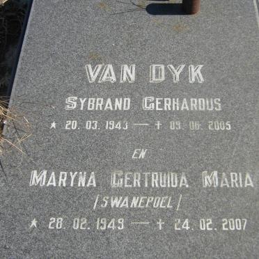 DYK Sybrand Gerhardus, van 1943-2005 &amp; Maryna Gertruida Maria SWANEPOEL 1949-2007