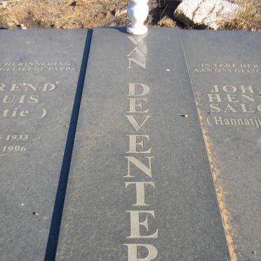 DEVENTER Barend Louis, van 1933-1996 &amp; Johanna Hendrina Salomina BEKKER 1927-2010