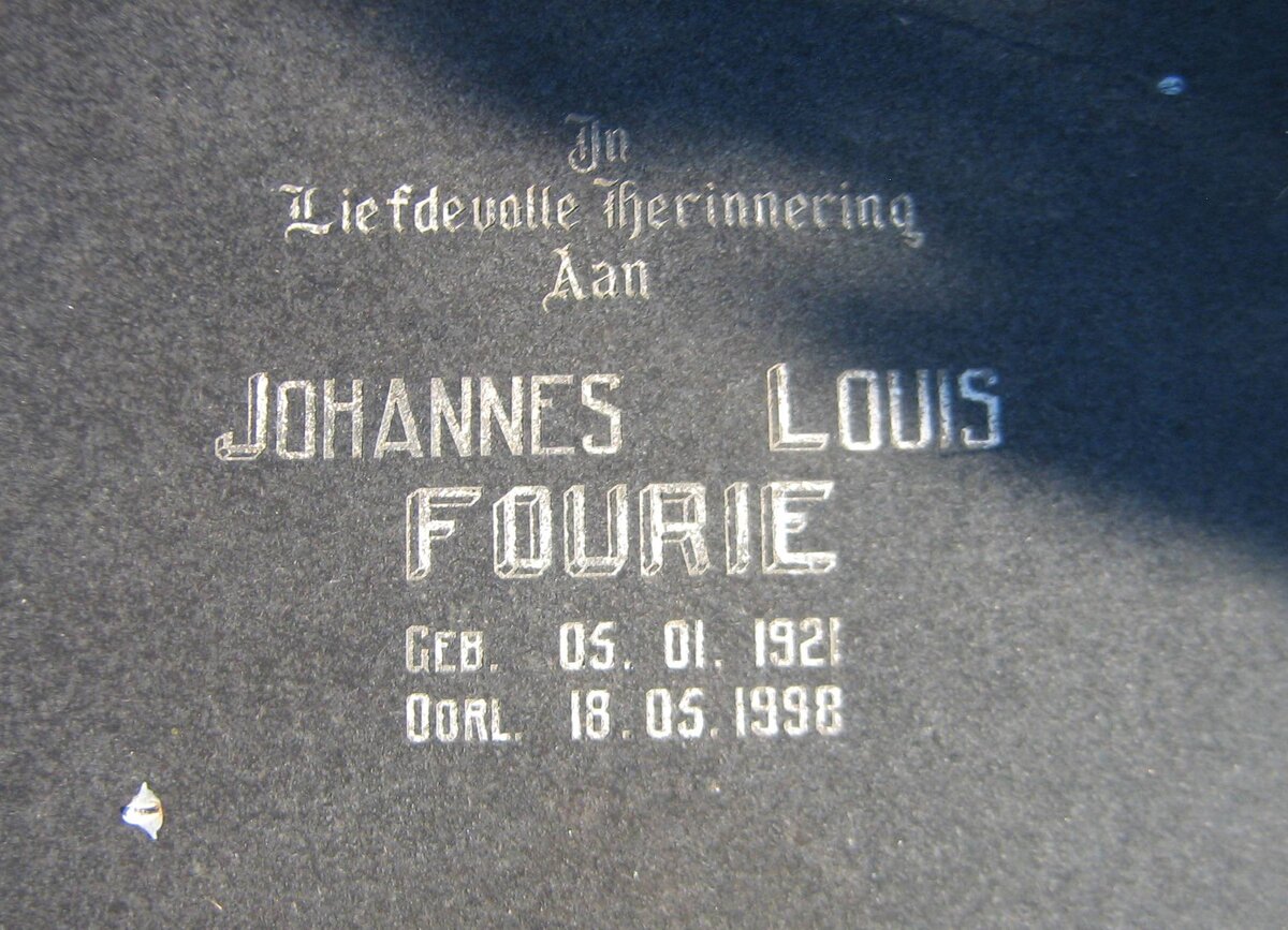 FOURIE Johannes Louis 1921-1998