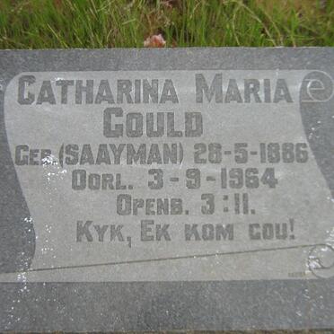 GOULD Catharina Maria nee SAAYMAN 1886-1964