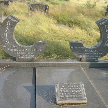 GRAHAM Andries Lourens du Preez 1921-1971 &amp; Cecilia J. 1921-1998 :: GRAHAM Marieta 1952-1974
