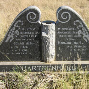 HARTSENBERG Johan Hendrik 1906-1982 &amp; Margaretha I.J. PRINSLOO 1917-1998