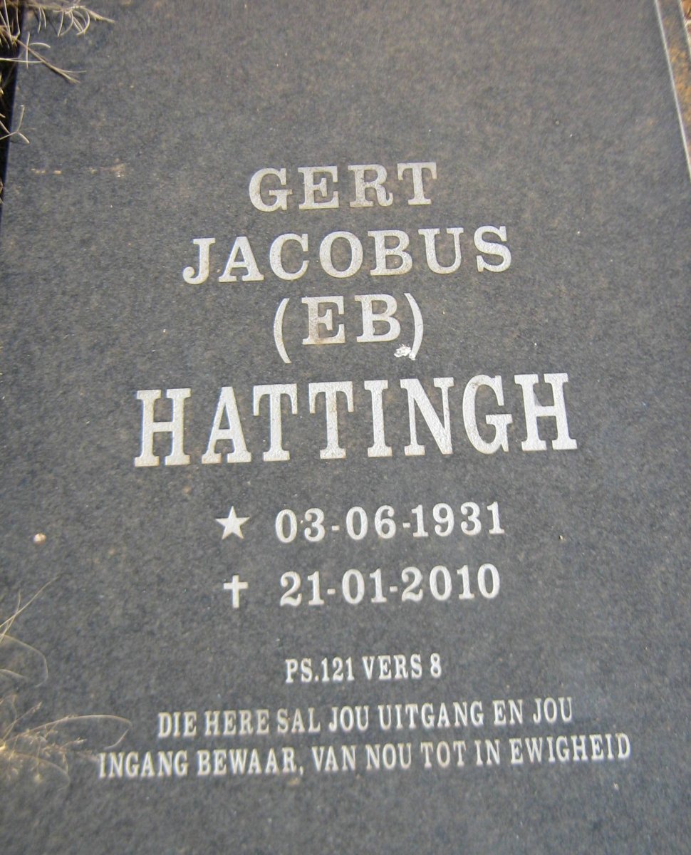 HATTINGH Gert Jacobus 1931-2010