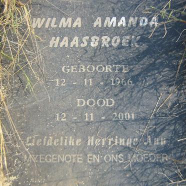 HAASBROEK Wilma Amanda 1966-2001