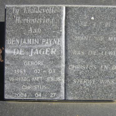 JAGER Benjamin Payne, de 1963-2004