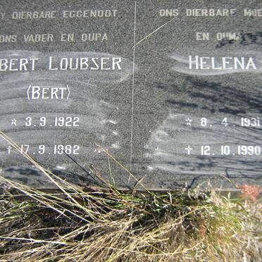 JORDAAN Albert Loubser 1922-1982 &amp; Helena 1931-1990