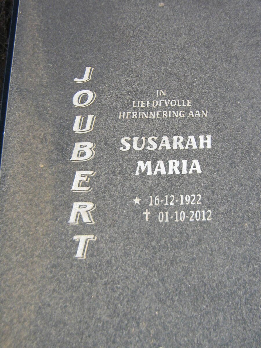 JOUBERT Susarah Maria 1922-2012