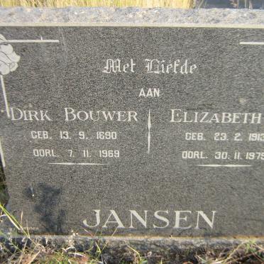 JANSEN Dirk Bouwer 1890-1969 &amp; Elizabeth C. 1913-1979