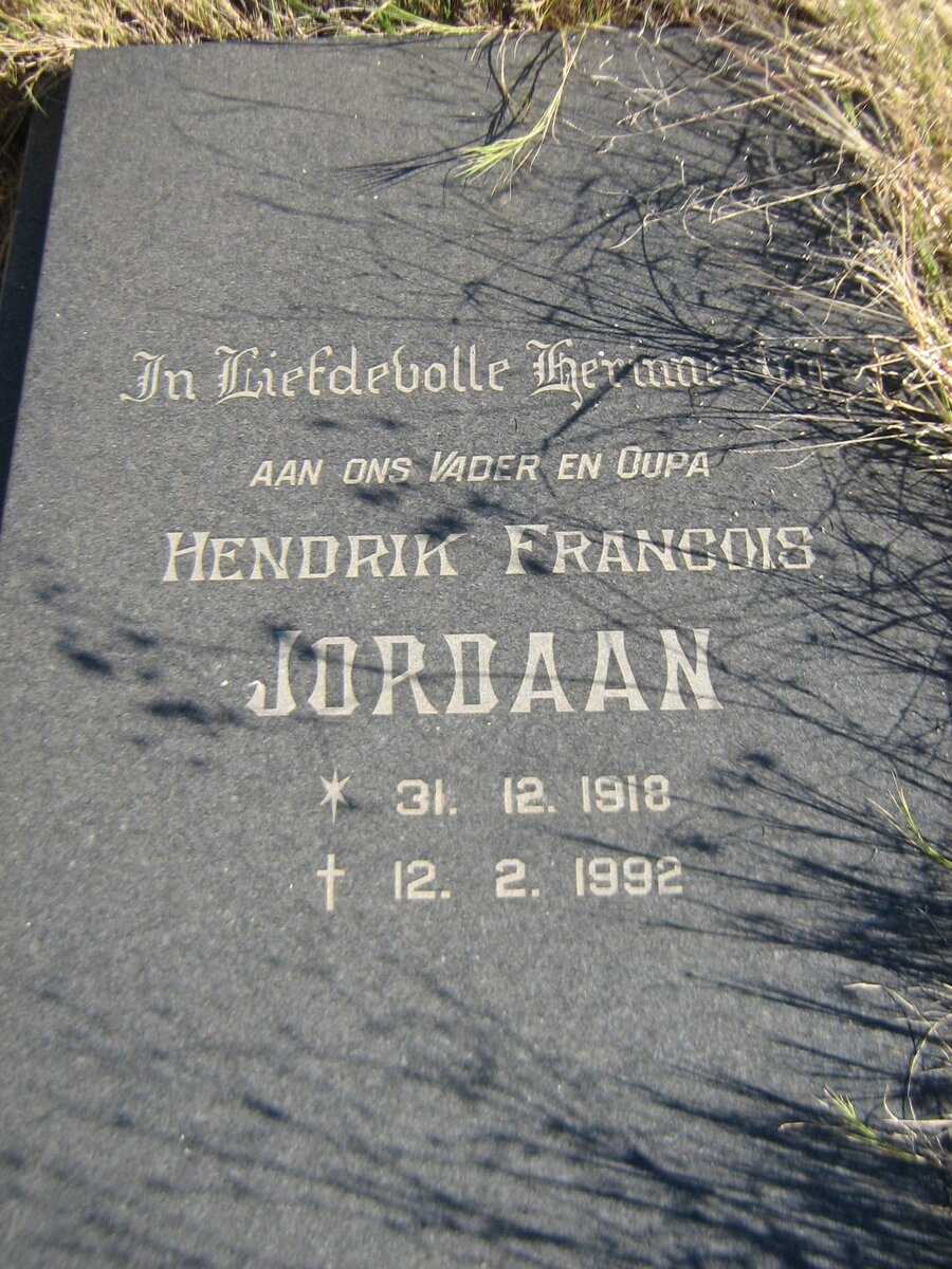 JORDAAN Hendrik Francois 1918-1992