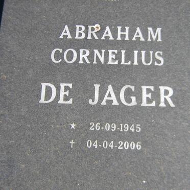 JAGER Abraham Cornelius, de 1945-2006