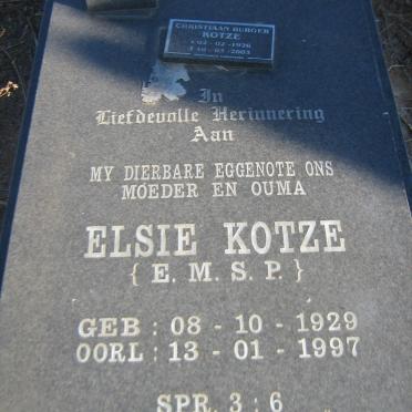 KOTZE Christiaan Burger 1926-2003 &amp; E.M.S.P. 1929-1997