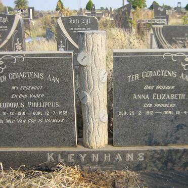 KLEYNHANS Theodorus Phillippus 1910-1969 &amp; Anna Elizabeth PRINSLOO 1912-1999
