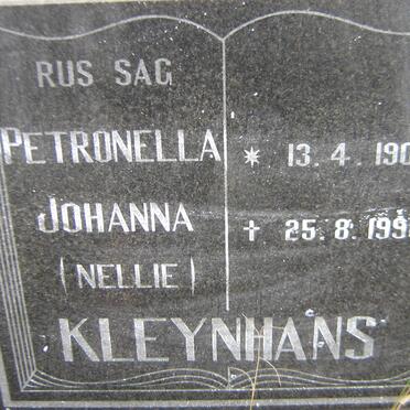 KLEYNHANS Petronella Johanna 1905-1998