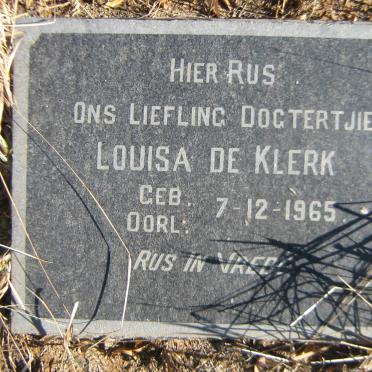 KLERK Louisa, de 1965-1965