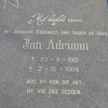 KLEYNHANS Jan Adriaan 1912-1988 &amp; Hester Johanna Maria VAN WYK 1912-1990