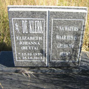KLERK Elizabeth Johanna, de 1937-2013