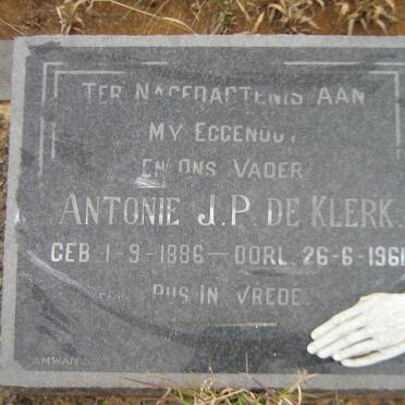 KLERK Antonie J.P., de 1886-1961