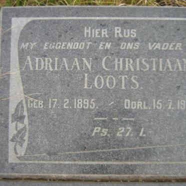 LOOTS Adriaan Christiaan 1885-1963