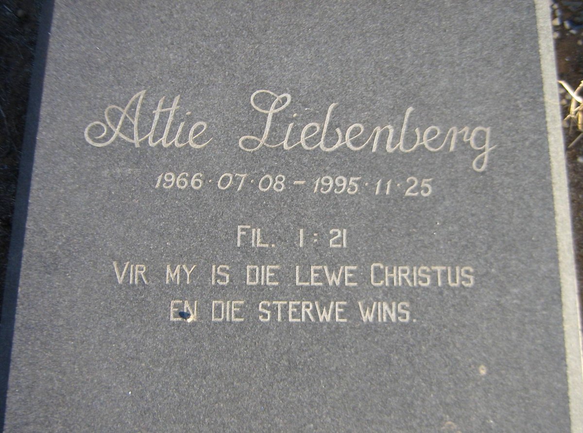 LIEBENBERG Attie 1966-1995