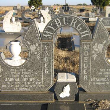 MYBURGH Barend Frederik 1928-1990 &amp; Hendrica Catharina LOMBARD 1933-