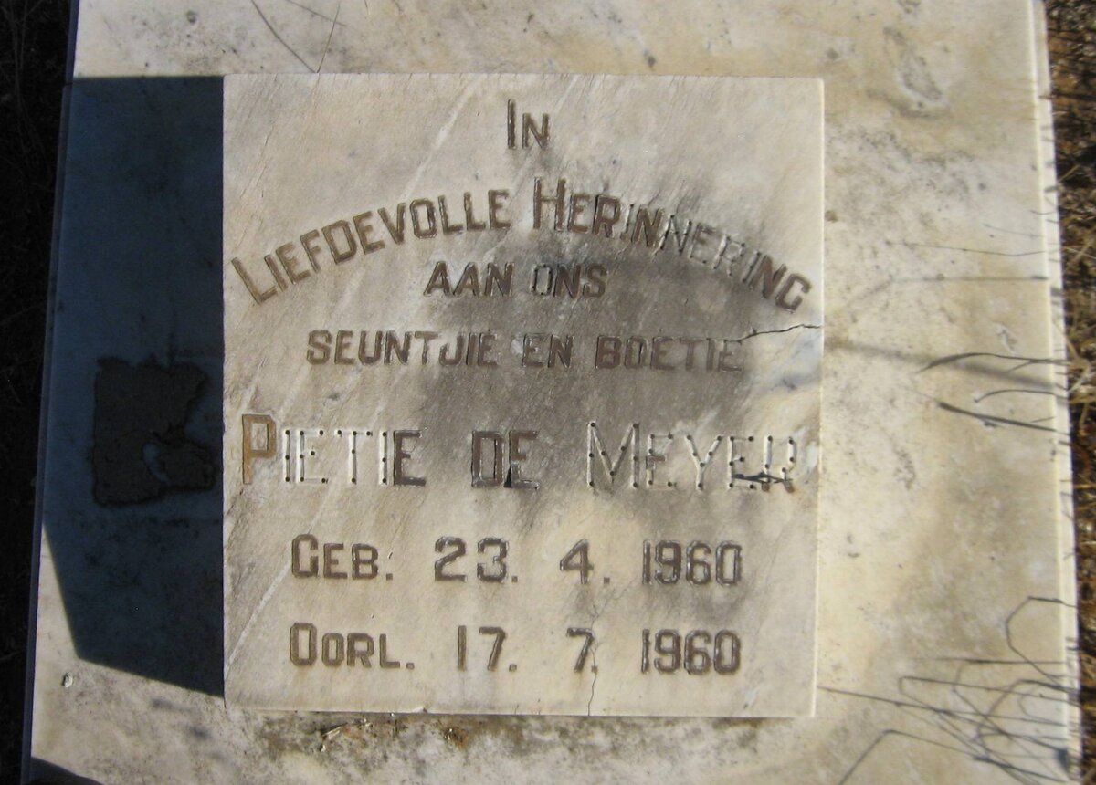 MEYER Pietie, de 1960-1960