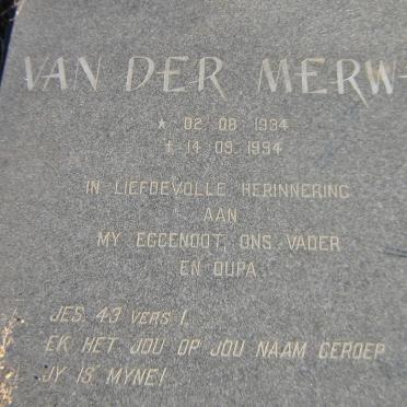 MERWE, ? van der 1934-1994