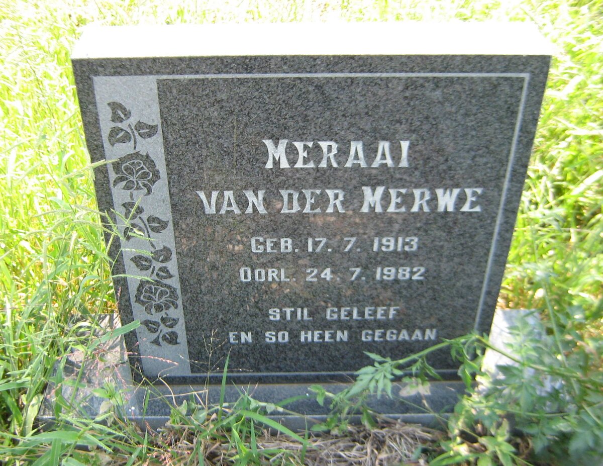 MERWE Meraai, van der 1913-1982