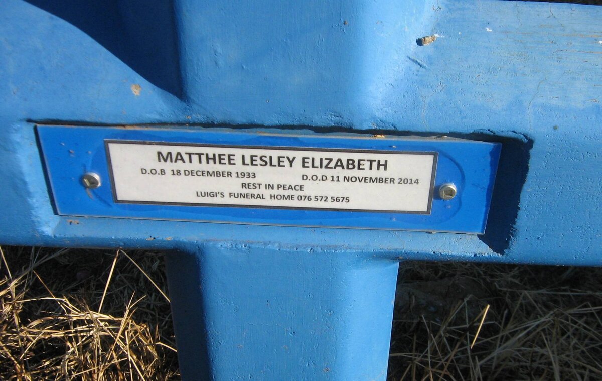 MATTHEE Lesley Elizabeth 1933-2014