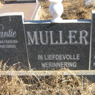 MULLER Andre 1960-2014 &amp; Johanna Francina PRETORIUS