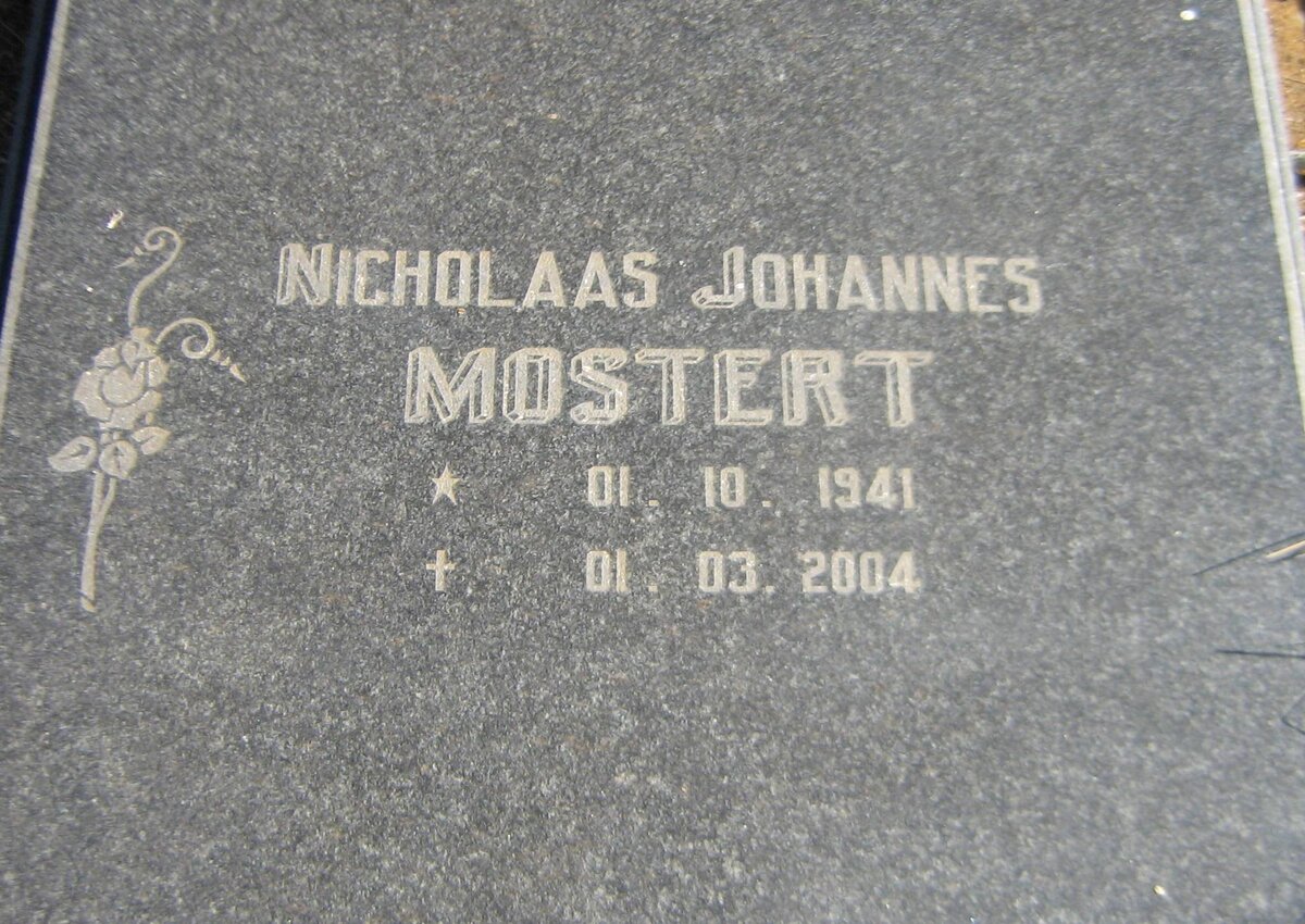 MOSTERT Nicholaas Johannes 1941-2004